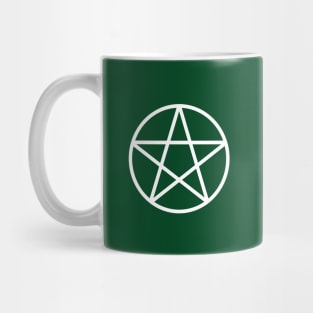 Pagan Wiccan Cheeky Witch® White and Forest Green Pentacle Mug